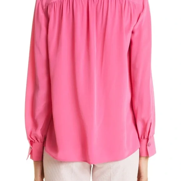 Boss Banora Medium Pink Silk Blouse - Picture 2 of 10